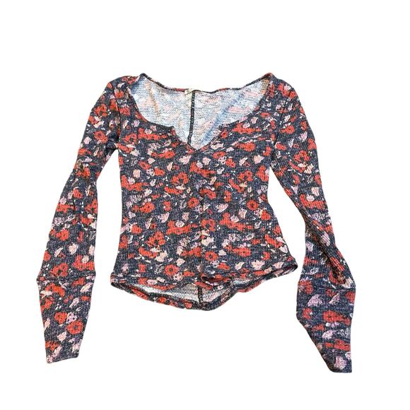 Free People FP Ciara Printed Floral Top Size Small - Picture 3 of 6